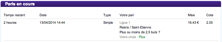 Mon ticket de jeu sur Joa