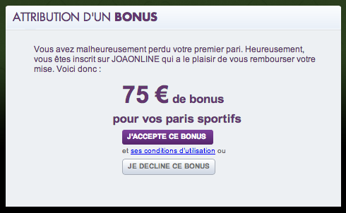 Mon inscription chez le bookmaker JoaOnline